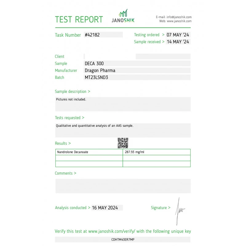 deca 300 authenticity lab report