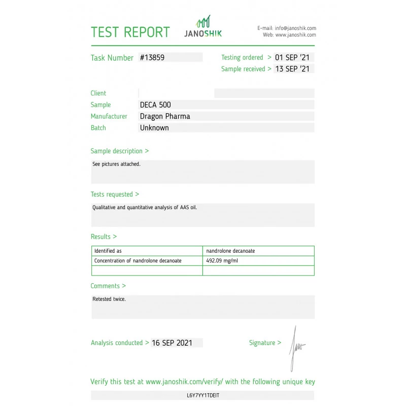 deca 500 authenticity lab report