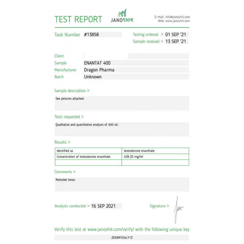 enantat 400 authenticity lab report